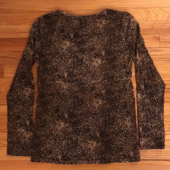 🔵 2/$22❗️EUC 🐯KATE HILL Animal Print Crewneck Women’s M - Picture 3 of 7